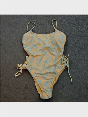 Sugar Coast by Lolli Swim Women’s Palm Print One Piece Swimsuit Side Ties